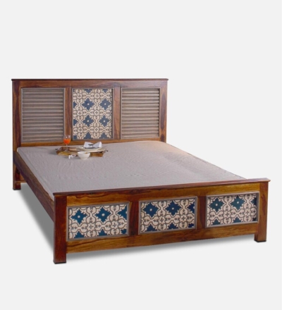 Boho Sheesham Wood Bed Without Storage By Sarve Furniture - Image 8