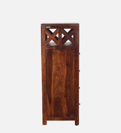 Handcrafted Chest of Drawers Sheesham with Polished Top and Storage Units - Image 6