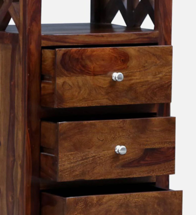 Minimalist Chest of Drawers Wooden with Teak Finish and Sleek Drawer Handles - Image 9