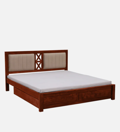 Lumera Upholstered Bed Sheesham Wood with Drawer Storage By Sarve Furniture - Image 4