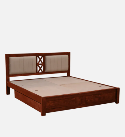 Lumera Upholstered Bed Sheesham Wood with Drawer Storage By Sarve Furniture - Image 8