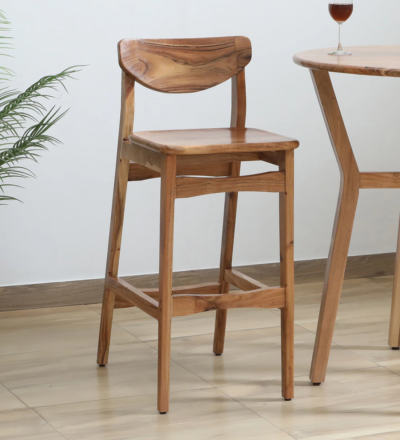 Armless Wooden Bar Chair Wooden Bar Chair for Counter Bar Chair Without Arms Solid Wood Bar Chair Bar Stool for Kitchen Island High Bar Chair for Home Bar
