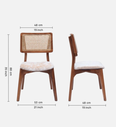 Classic Dining Chair Home with Wooden Frame and Stylish Fabric Seat Cushion (Set Of 2) - Image 3
