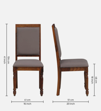 Vouis Sheesham Wood Dining Chair In Honey Oak Finish (Set Of 2) - Image 3