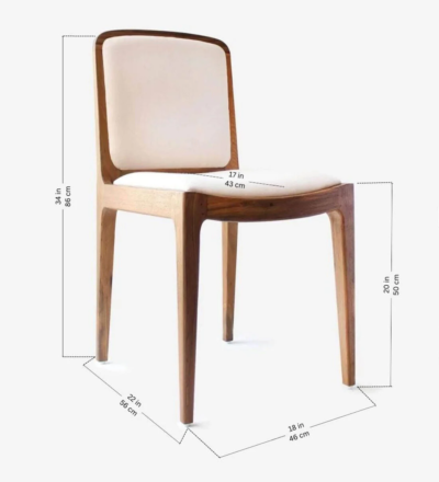 Sheesham Dining Chair with Comfort Cushion and Long Lasting Wood Finish (Set Of 2) - Image 3