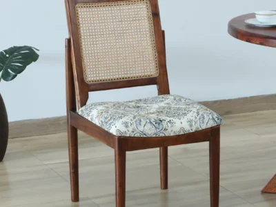 Solid Wood Work Chair with Cushion Pad and Straight Supportive Back