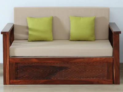 Modular sofa cum bed with extendable seat and drawer storage