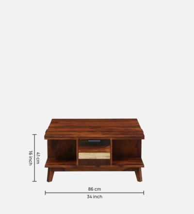 Modern Wooden Coffee Table with Storage Basket and Wood Insert Top - Image 3