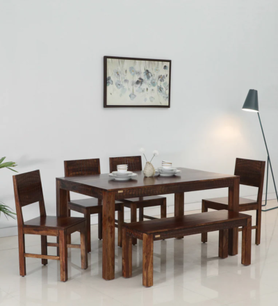Elegant wooden dining set with compact design for living room dining area
