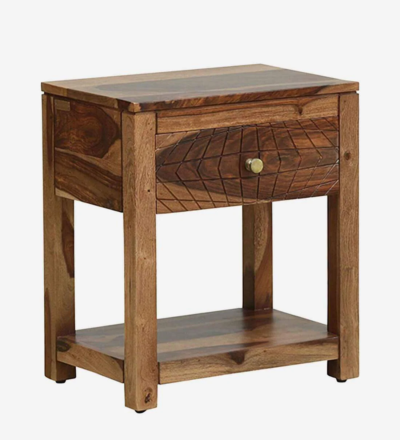 Minimalist Sheesham Nightstand with Soft-Close Drawers and Open Storage Compartment - Image 7