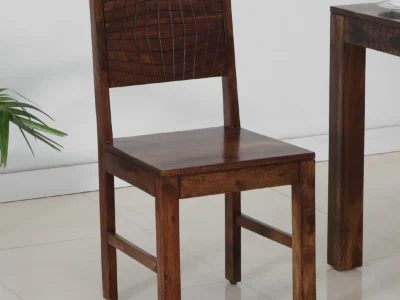 Carved Wooden Chair with Classic Design and Comfortable Cushion for Sitting