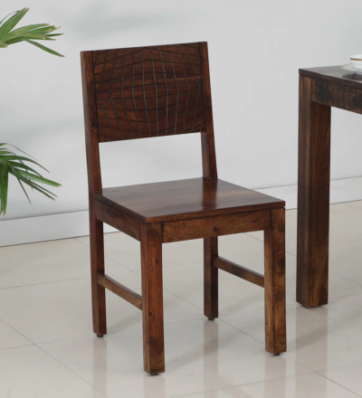 Carved Wooden Chair with Classic Design and Comfortable Cushion for Sitting