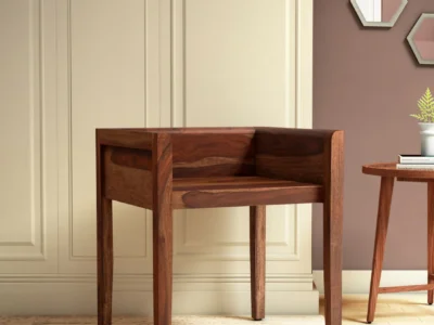 Comfortable Wooden Dining Chair with Upholstered Seat and Armless Design