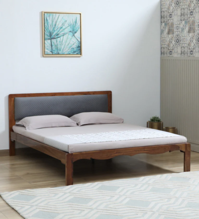 Luxury Sheesham wood bed without storage by Sarve Furniture – elegant premium solid wood bed