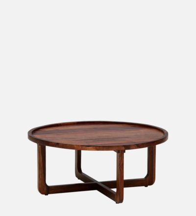 Elegant Wooden Coffee Table with Storage Basket and Polished Surface - Image 6