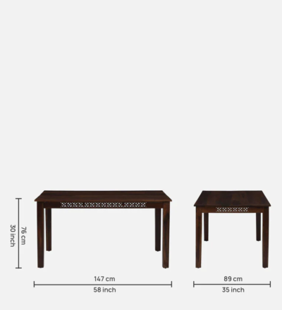 Artistic Wooden Dining Set Online with Natural Texture and teak Finish - Image 4