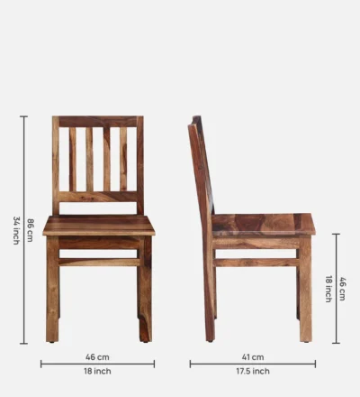 Dining Set with Bench and Four Wooden Chairs in Premium Sheesham Wood - Image 3
