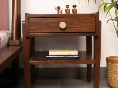 Solid wood bedroom side table with compact design by Sarve Furniture