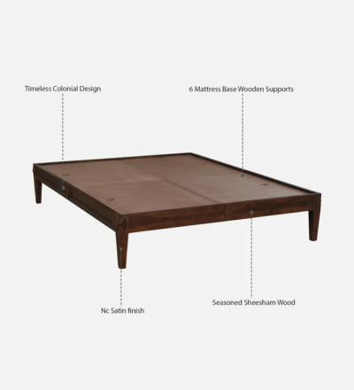 Beautiful Sheesham Wood Bed  Without Storage By Sarve Furniture - Image 5