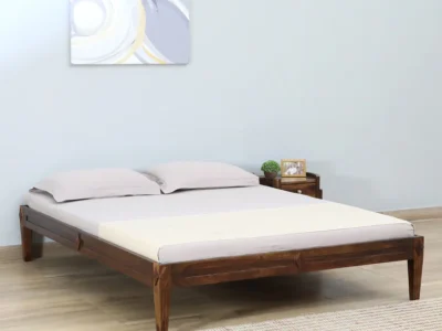 Beautiful Sheesham wood bed without storage by Sarve Furniture – handcrafted solid wood bed
