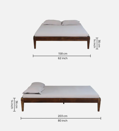Beautiful Sheesham Wood Bed  Without Storage By Sarve Furniture - Image 3