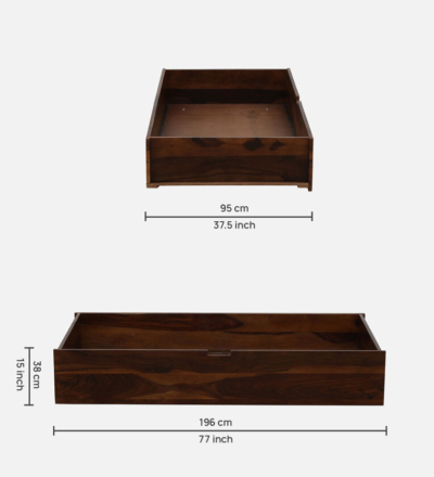 Vrinceton Sheesham Wood  Bed With Drawer Storage By Sarve Furniture - Image 13