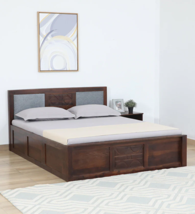 Elegant Wooden Bed Design With Box Storage by Sarve Furniture, featuring sleek wooden frame and spacious storage compartment.