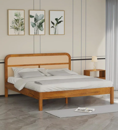 Wooden bed design solid wood without storage by Sarve Furniture – elegant Sheesham wood bed