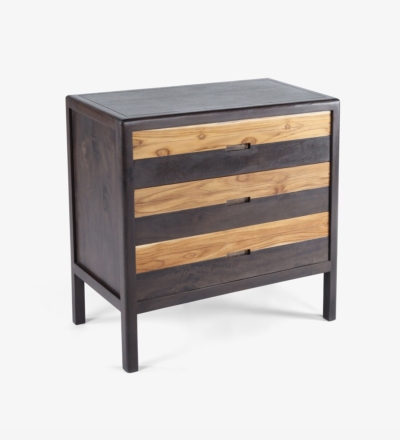 Sheesham Wood Storage Chest with Decorative Drawer Fronts and Natural Polish - Image 4