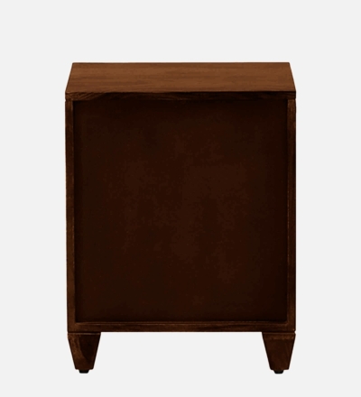 Minimal Wooden Bedside Table with High Gloss Polish and Drawer Storage - Image 4