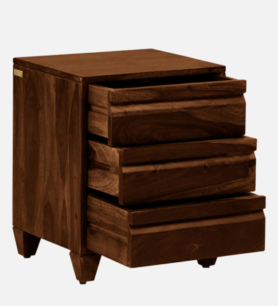 Minimal Wooden Bedside Table with High Gloss Polish and Drawer Storage - Image 7