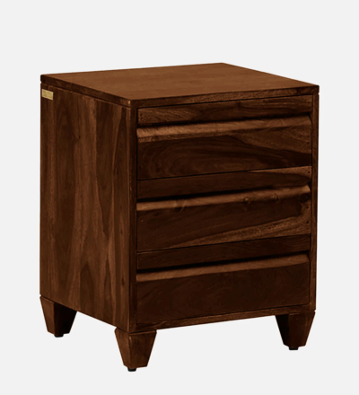 Minimal Wooden Bedside Table with High Gloss Polish and Drawer Storage - Image 8