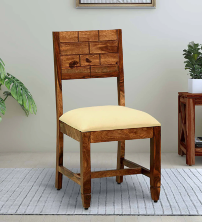 Set of two Kezzan modern chairs crafted from Sheesham wood, featuring a minimalist design with smooth finish and sturdy construction, perfect for contemporary interiors."