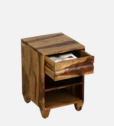 Durable Sheesham Wood Nightstand with Smooth Polish and Soft-Close Drawers - Image 5