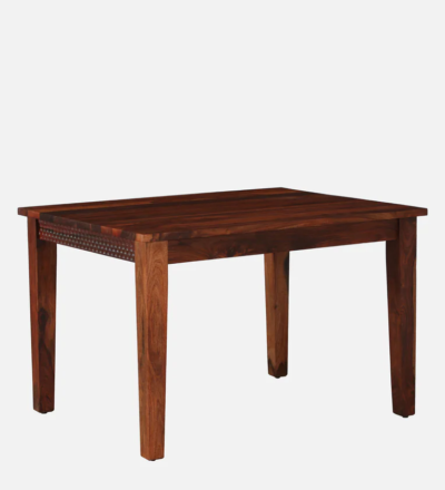 Modern Home Dining Set with Polished Sheesham Table and Four Upholstered Chairs - Image 5