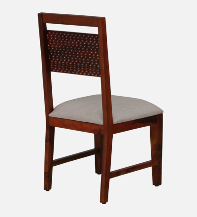 Modern Home Dining Set with Polished Sheesham Table and Four Upholstered Chairs - Image 11