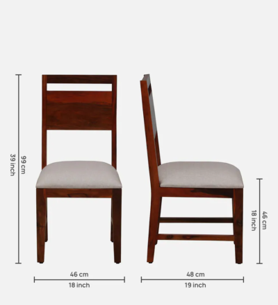 Modern Home Dining Set with Polished Sheesham Table and Four Upholstered Chairs - Image 3