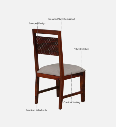 Modern Sheesham Dining Set 6 Seater with Bold Legs and Natural Texture Wood Finish - Image 5