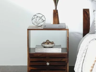 Modern Homes Bedside Table Sheesham Wood with Drawer – Elegant Nightstand by Sarve Furniture, Stylish and Functional Design