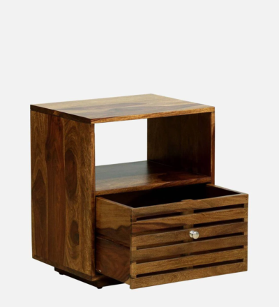 Modern Homes Bedside Table Sheesham Wood With Drawer By Sarve Furniture - Image 6