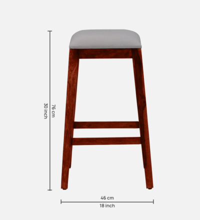 Designer Wooden Bar Stool with Angled Legs and Smooth Finish (Set Of 2) - Image 3