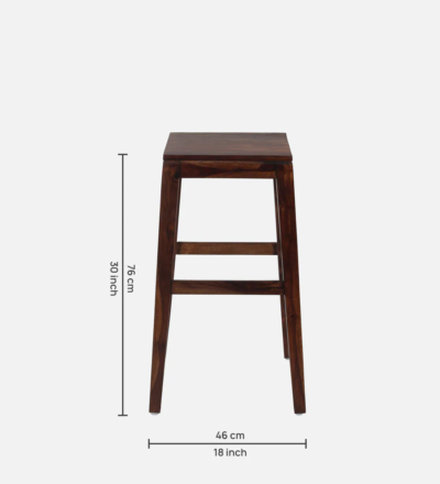 Eclipse Sheesham Wood Bar Stool By sarve Furniture - Image 3