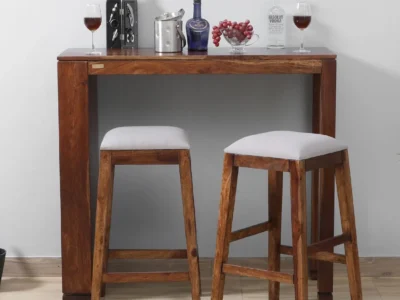 Monarch bar table set with 2 grey cushioned stools – Sarve Furniture Monarch bar table and stools in grey and wooden finish – front view Close-up of grey cushioned bar stools from Monarch set Monarch bar table with sleek top and soft padded stools Monarch set with grey upholstery – ideal for modern kitchens Monarch bar table with supportive cushioned seating – Sarve Furniture Side view of Monarch bar table set with stool detailing Monarch table and stools in a contemporary dining setup Monarch bar table set with soft grey cushions and dark wood Stylish and functional Monarch cushioned bar set for small spaces