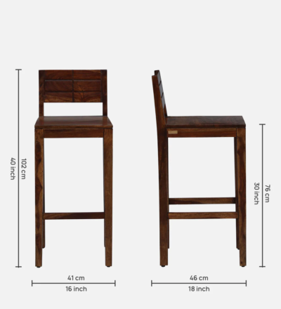 Wooden Bar Table Set with Slatted Chairs and Smooth Tabletop Finish 2 Chairs - Image 4