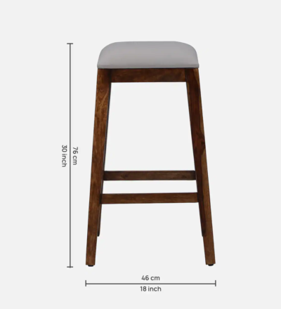 Monarch Bar Table Set With 2 Grey Cushioned Stools By Sarve Furniture - Image 4