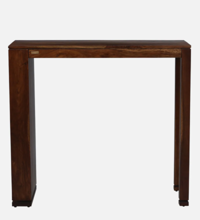Wooden Bar Table Set with Slatted Chairs and Smooth Tabletop Finish 2 Chairs - Image 9