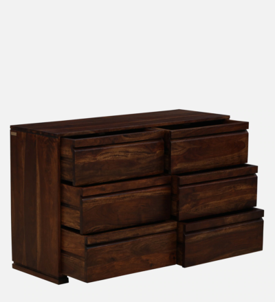 Syncly Chest of Drawers Sheesham Wood with Open Top Shelf and Smooth Drawers - Image 8