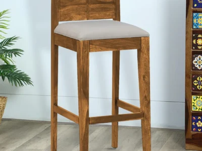 Bar stool with cushion top Modern wooden leg stool Comfortable kitchen bar chair High-end padded bar stool Contemporary bar stool design Upholstered bar stool wood Designer bar seating Solid wood padded stool Elegant kitchen island stool Soft seat bar furniture
