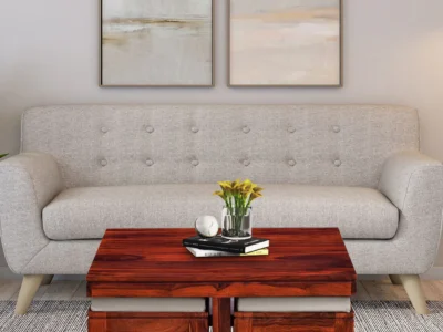 Nesting Coffee Table Stylish Set with Handcrafted Sheesham Wood