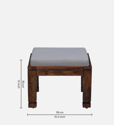 Storage Nesting Coffee Table Set Sheesham Wood With Cushioned Stools - Image 4